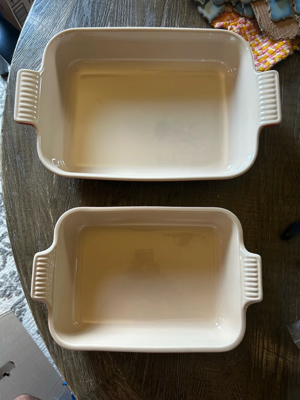 Set of two Le Creuset Red Ceramic Baking Dishes
